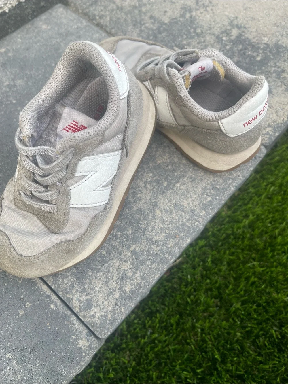 New Balance Kids Sneakers in Gray and White